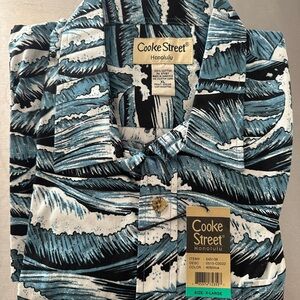 Cooke Street Hawaiian Shirt in wave pattern